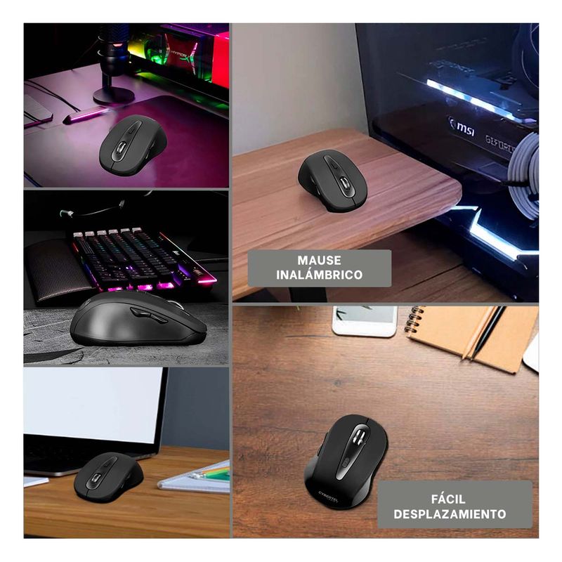 GENERICO - Pack6 Cursor Practico M307 en Negro Y+Regalo Stickers