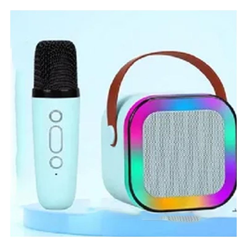 GENERICO - Pack2 Parlante con Microfono Inalambrico K12 en Tono Celeste