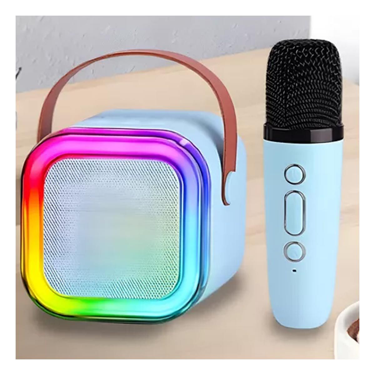 GENERICO - Pack2 Parlante con Bluetooth en Celeste Y+Papel de Regalo