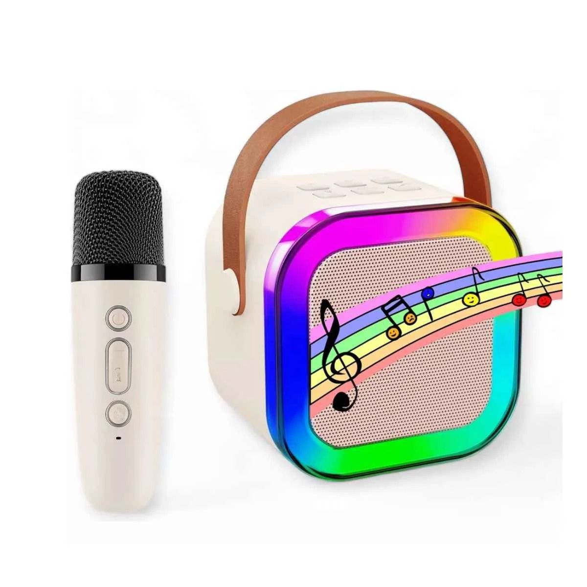 GENERICO - Parlante con Bluetooth y Luces en Beige Y+Papel de Regalo