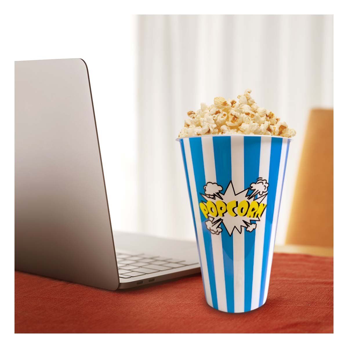 RYBIU IMPORT - Cubeta de Fiestas para PopCorn Azul Y+Ligas de Regalo