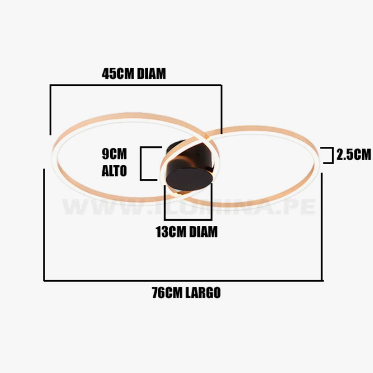 GENERICO - Lámpara de Techo 65W Led 3 en 1 Black