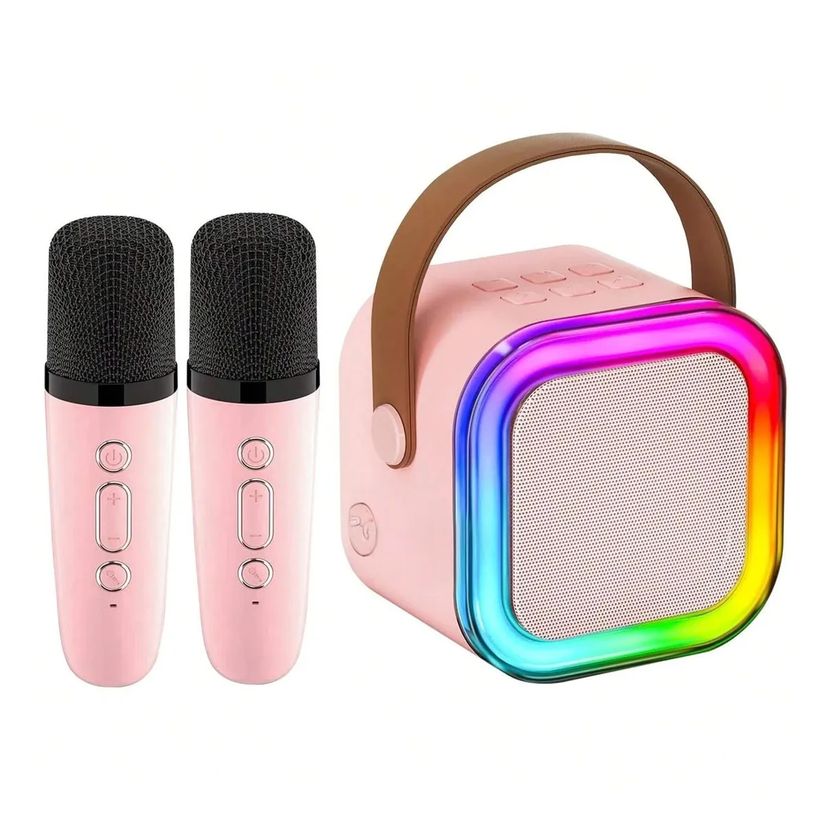 GENERICO - Parlante con Microfono Inalambrico K12 en Tono Rosado
