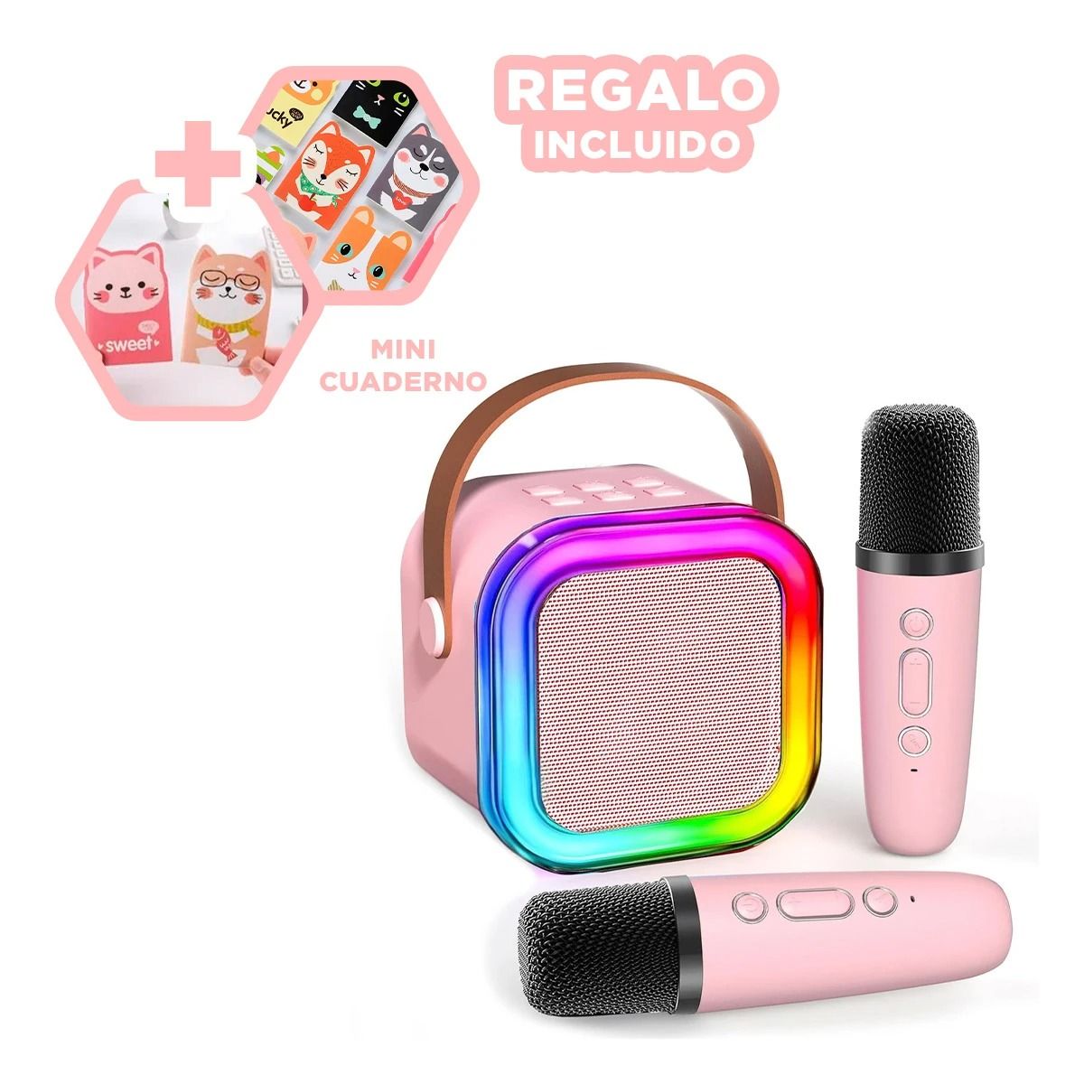 GENERICO - Parlante con Micro Inalambrico en Rosado Y+Regalo Agendita