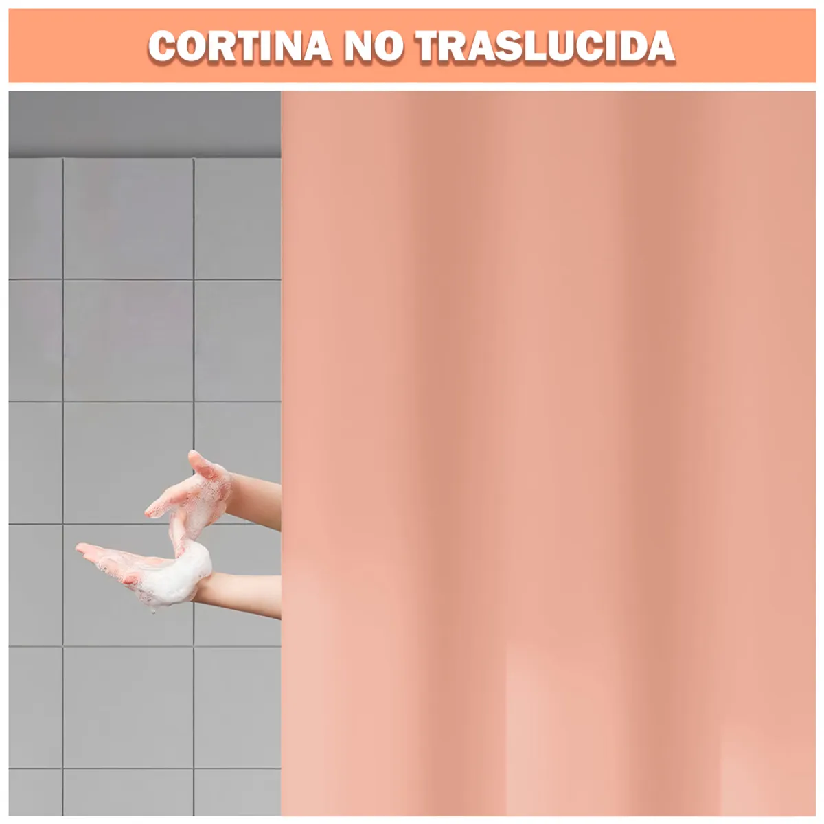 KELLER - Cortina de Baño Moderna Impermeable Melón U11