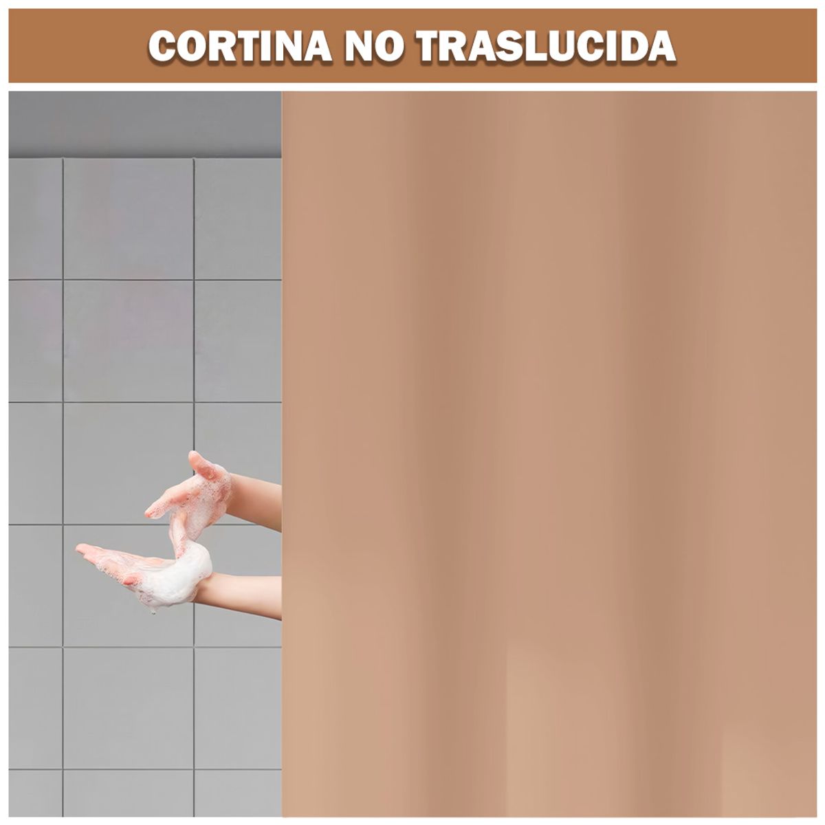 KELLER - Cortina de Baño Moderna Impermeable Canela U11