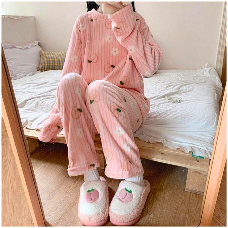 INSPIRA - Pijama de Felpa 2 Piezas Kawaii Mujer