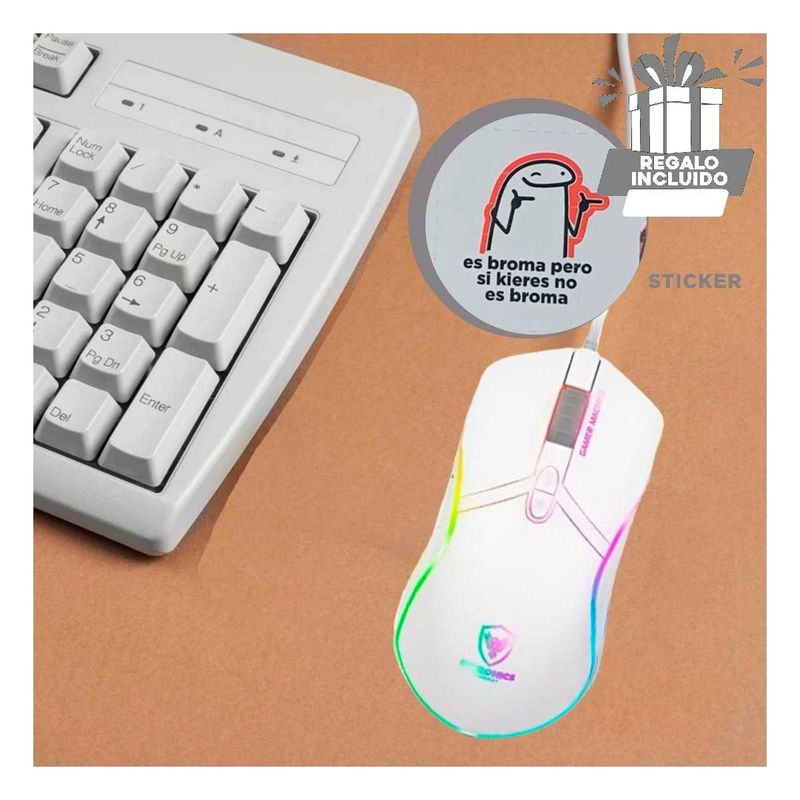GENERICO - Mouse de Diseño Moderno y Precision Blanco Y+Regalo Stickers