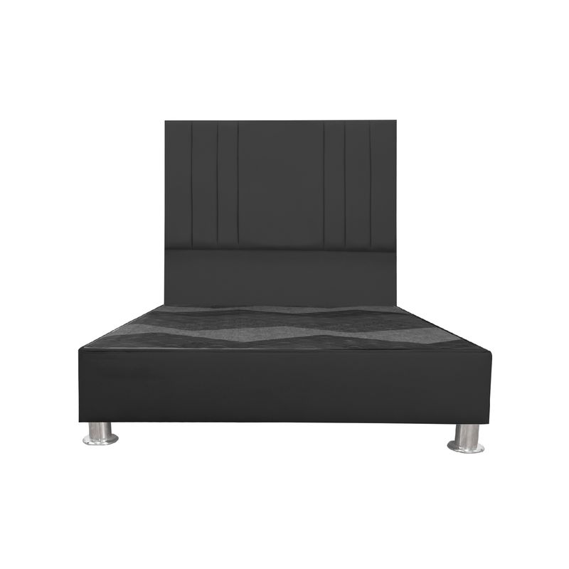 MUEBLES MACRUMO - Cama tapizada Alessia - 2 Plz - Color Negro