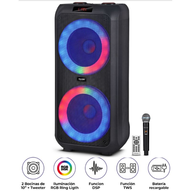 MAXTRON - Parlante Torre CHALLENGE 10 MX1000 AC DSP TWS MIC mSDUSB MAXTRON