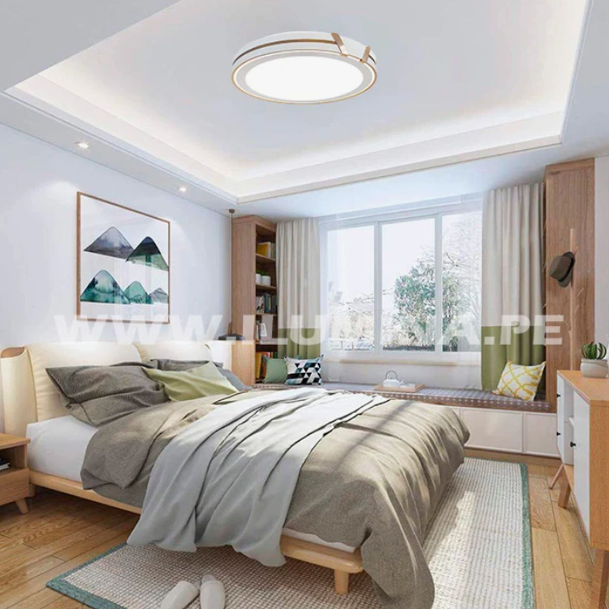 GENERICO - Lámpara de Techo 30W Led 3 en 1 Gold and White