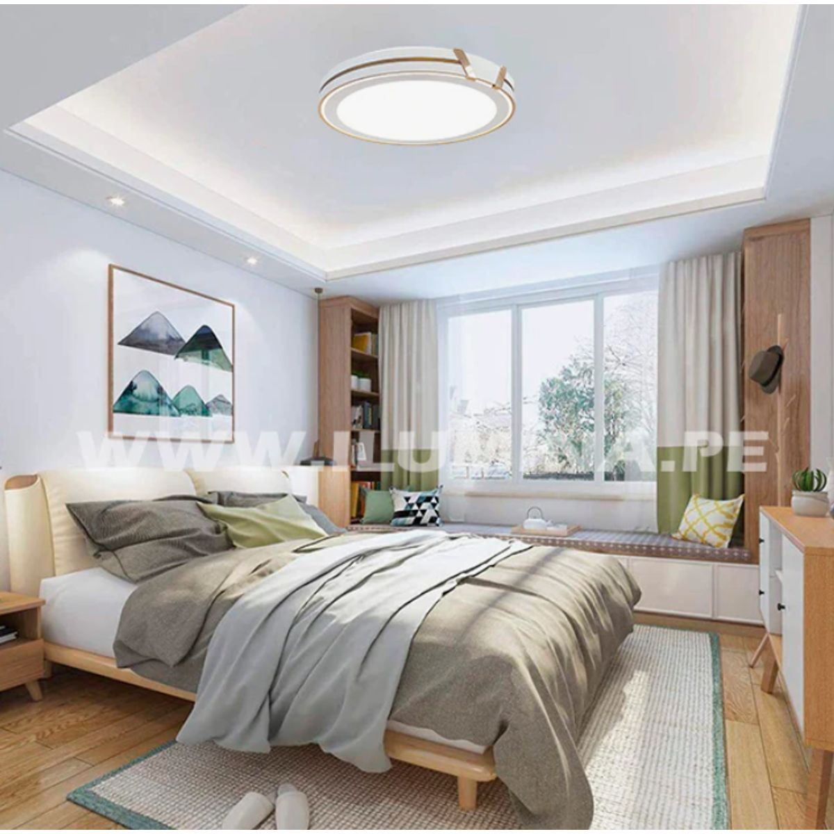 GENERICO - Lámpara de Techo 30W Led 3 en 1 Gold and White