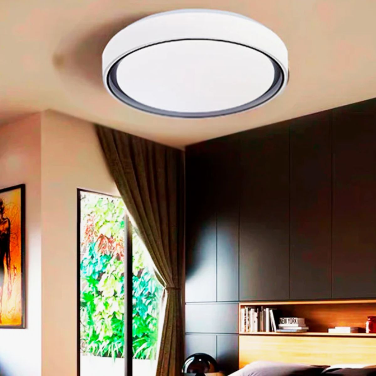 GENERICO - Lámpara de Techo 30W Led 3 en 1 Black and White