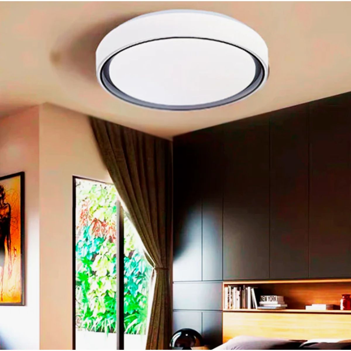 GENERICO - Lámpara de Techo 30W Led 3 en 1 Black and White