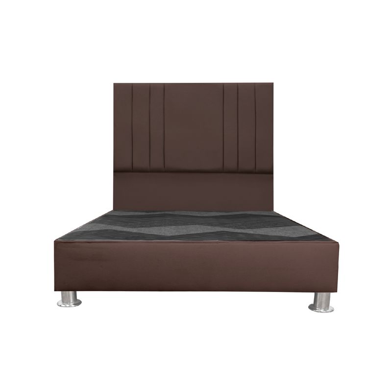 MUEBLES MACRUMO - Cama tapizada Alessia - Queen - Color marrón