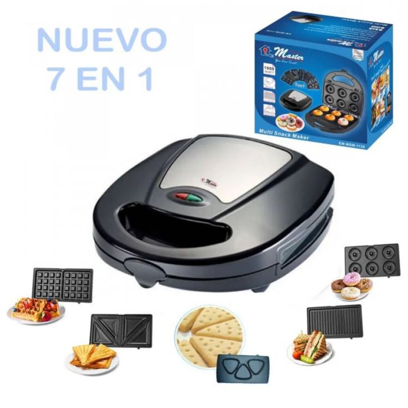 PREMIER - Waflera Sandwichera 7 en 1 Electromaster 1000 Watts