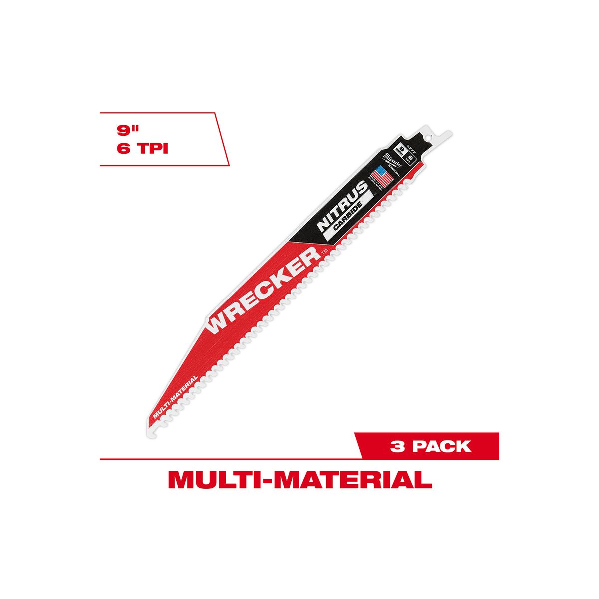 MILWAUKEE - Hoja de sierra sable WRECKER™ de 9 pulg SAWZALL 48-00-5372