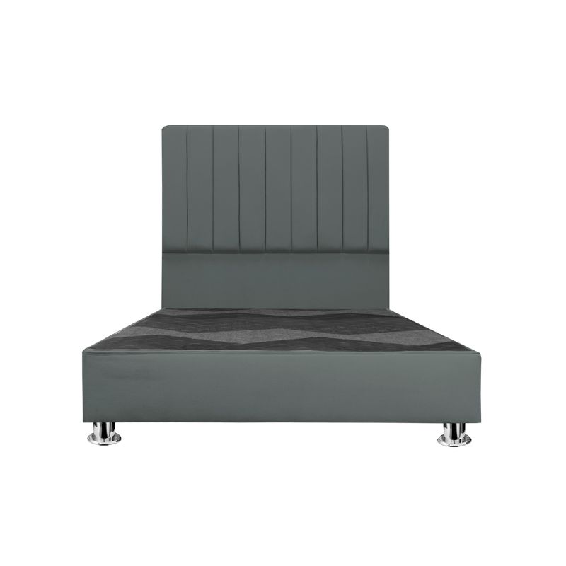 MUEBLES MACRUMO - Cama tapizada Calisia - 2 Plz - Color gris oscuro