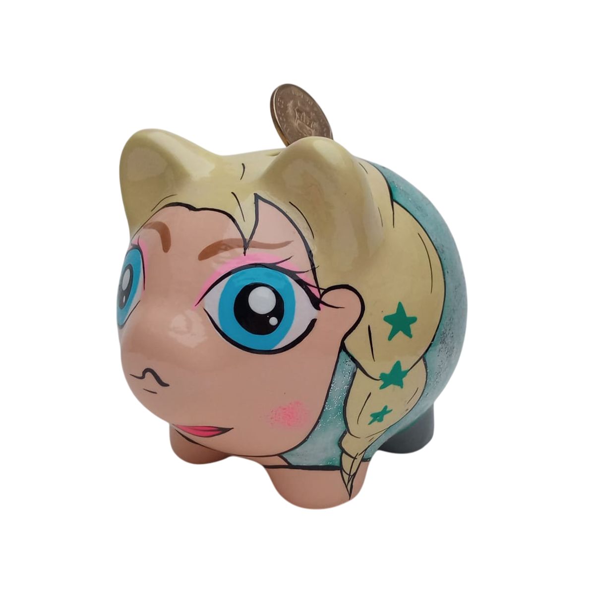 GENERICO - Alcancía decorativa con diseño de cerdito con disfraz