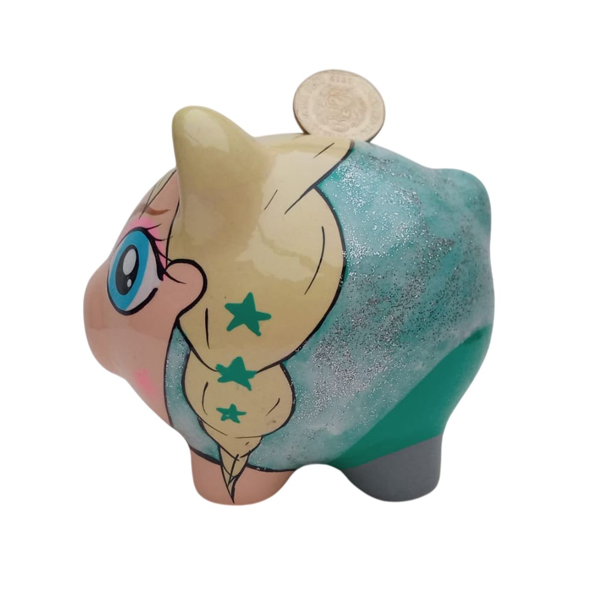 GENERICO - Alcancía decorativa con diseño de cerdito con disfraz