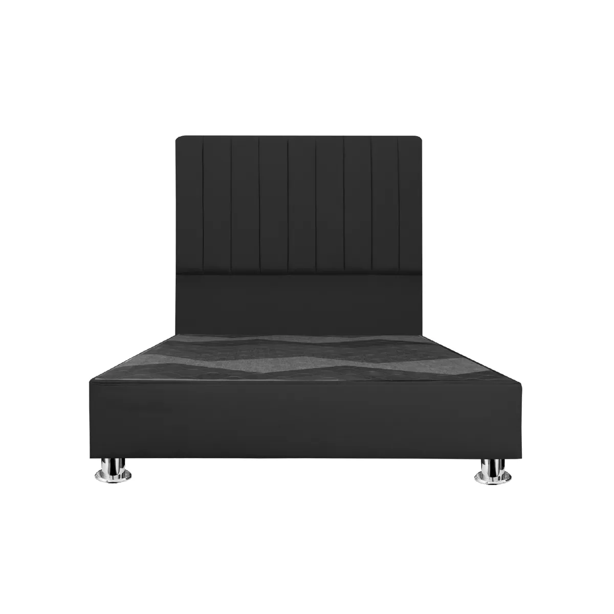 MUEBLES MACRUMO - Cama tapizada Calisia - 2 Plz - Color Negro