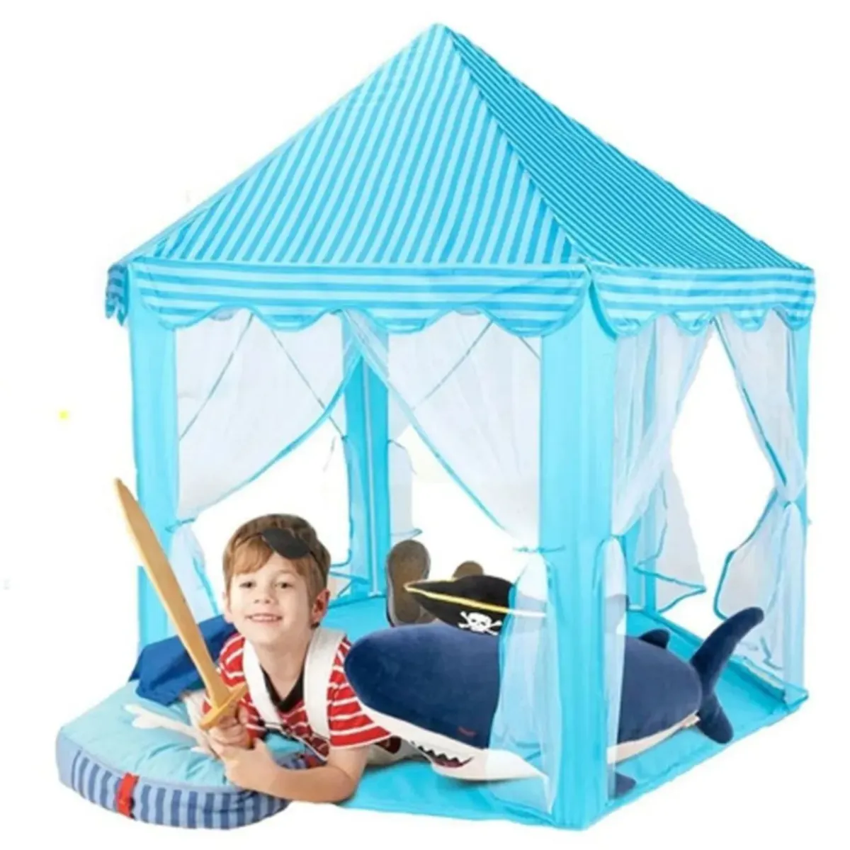 GENERICO - Carpa Castillo Armable Modelo Princesa-CELESTE