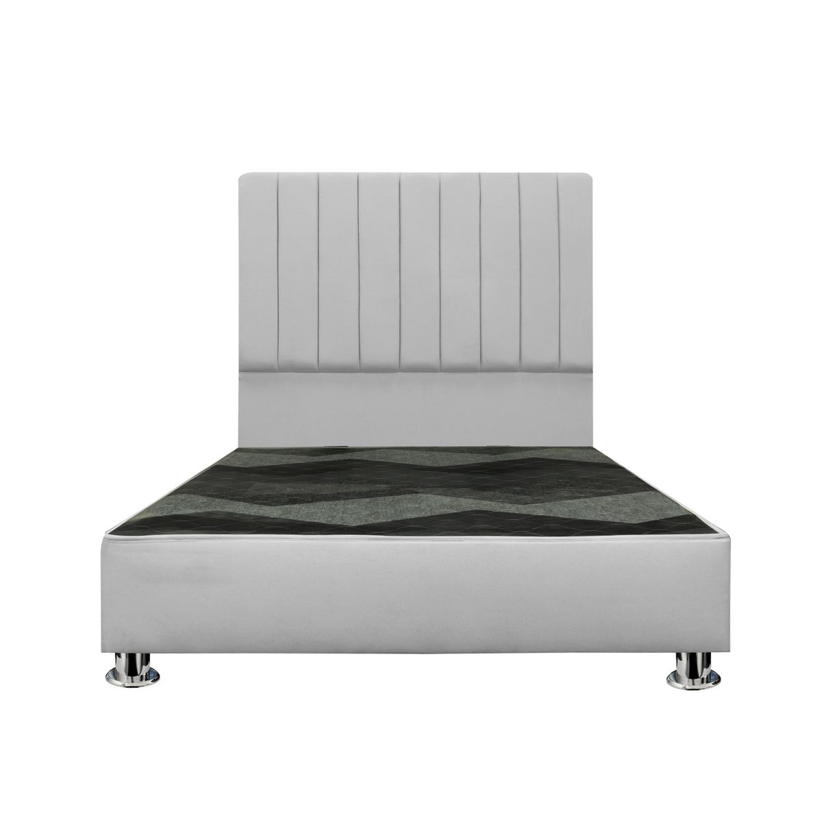 MUEBLES MACRUMO - Cama tapizada Calisia - Queen - Color Gris claro
