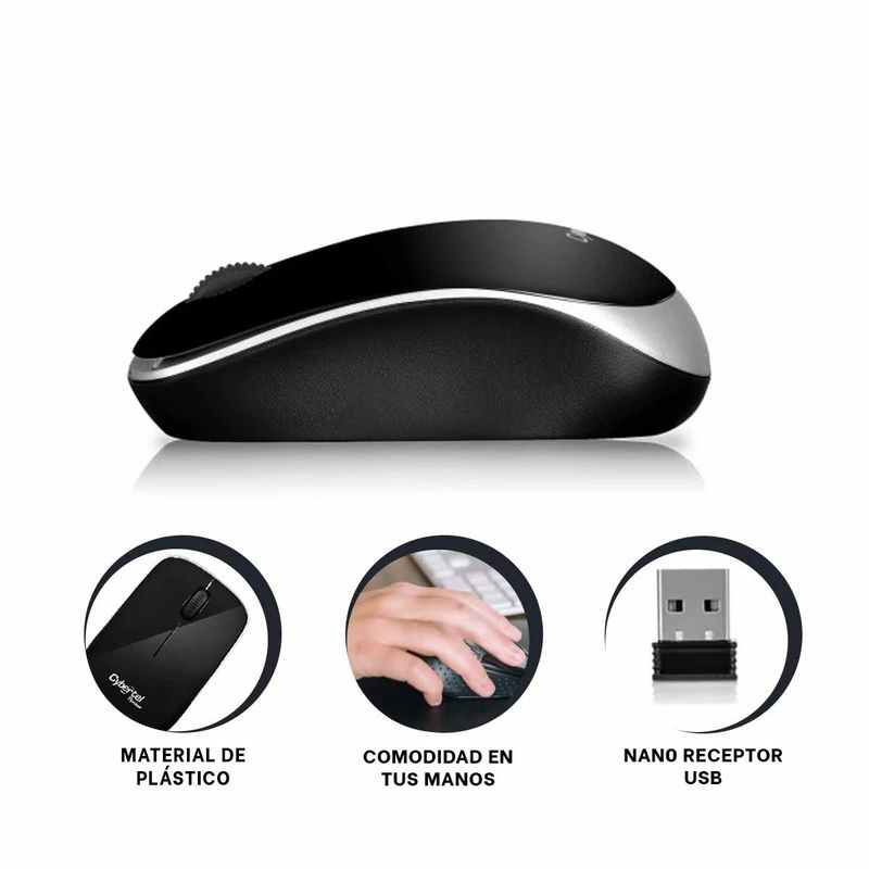 GENERICO - Pack6 Cursor Elegante M302W Tono Negro Y+Papel de Regalo