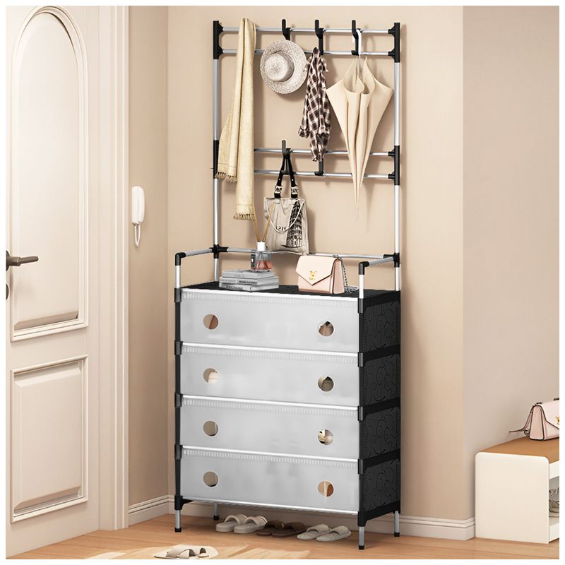 KELLER - Zapatera Perchero de 4 Niveles Multiusos Negro P36