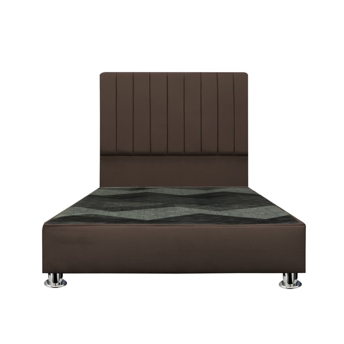 MUEBLES MACRUMO - Cama tapizada Calisia - Queen - Color Marrón