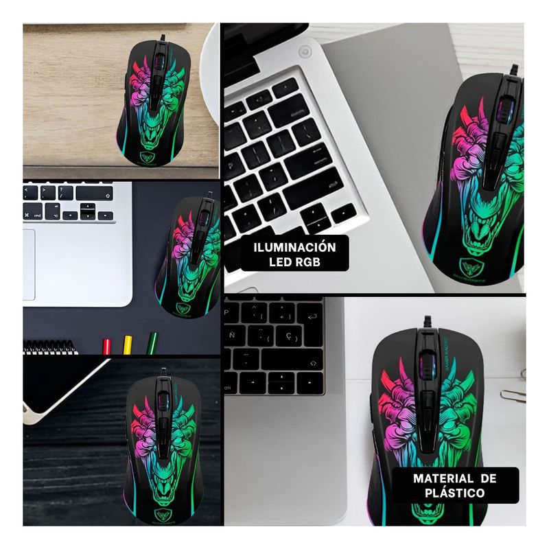 GENERICO - Pack6 Cursor para Gaming M816 Negro Y+Regalo Stickers