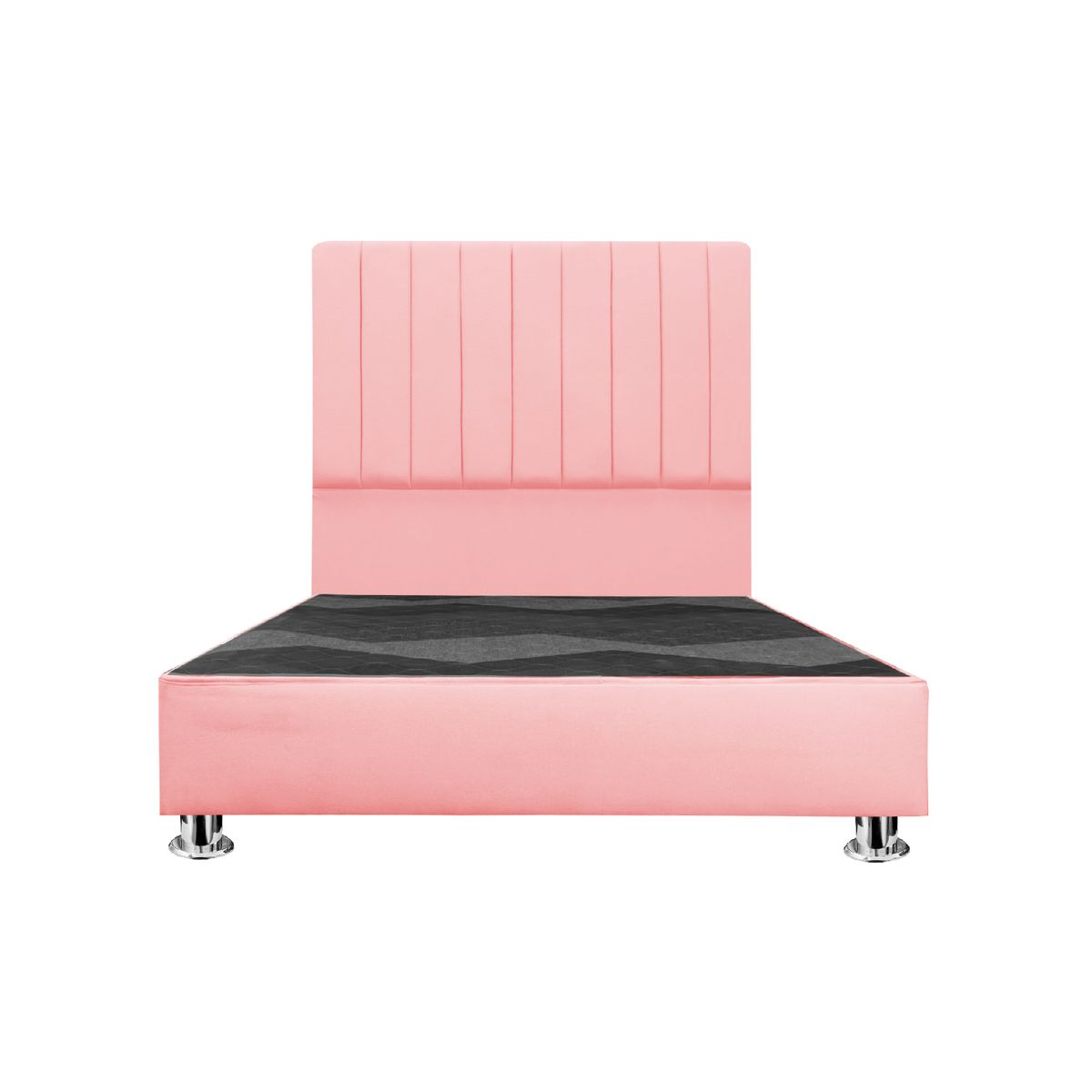 MUEBLES MACRUMO - Cama tapizada Calisia King 2 tarimas Color rosado