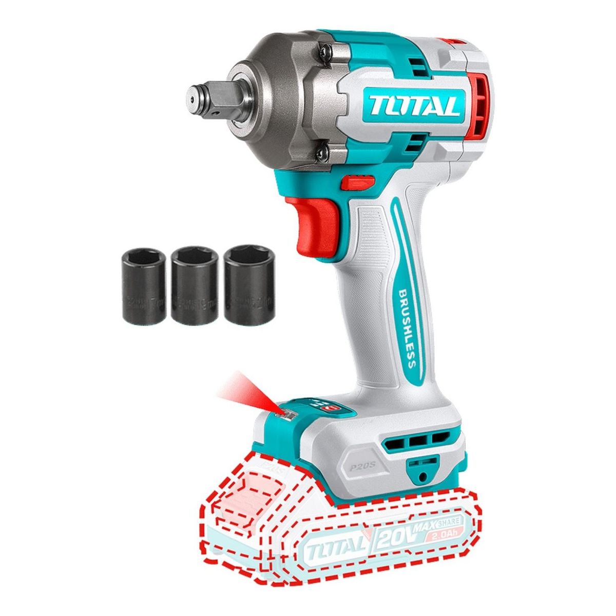 TOTAL - Llave de impacto 400nm 20v Total