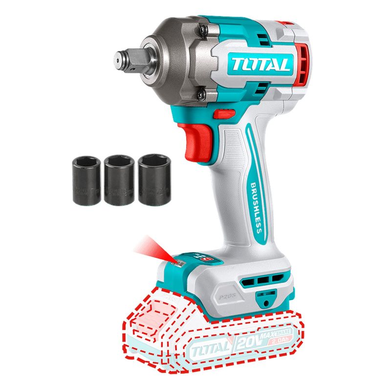 TOTAL TOOLS - Llave de impacto 400nm 20v Total