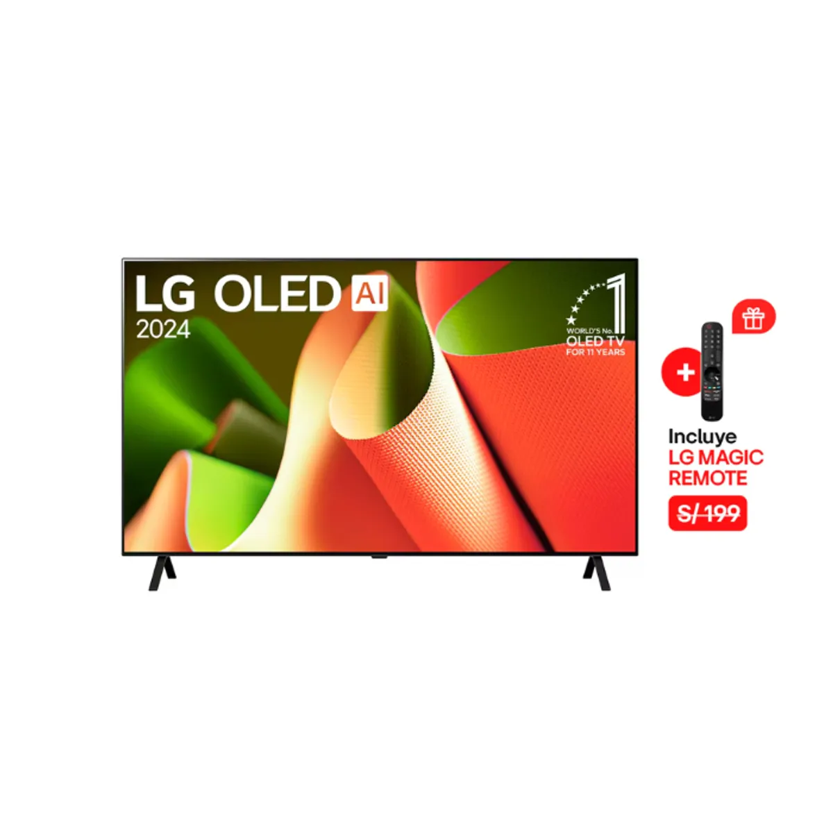 LG - Televisor LG OLED 77" B4 SMART TV 120 HZ con ThinQ AI OLED77B4PSA