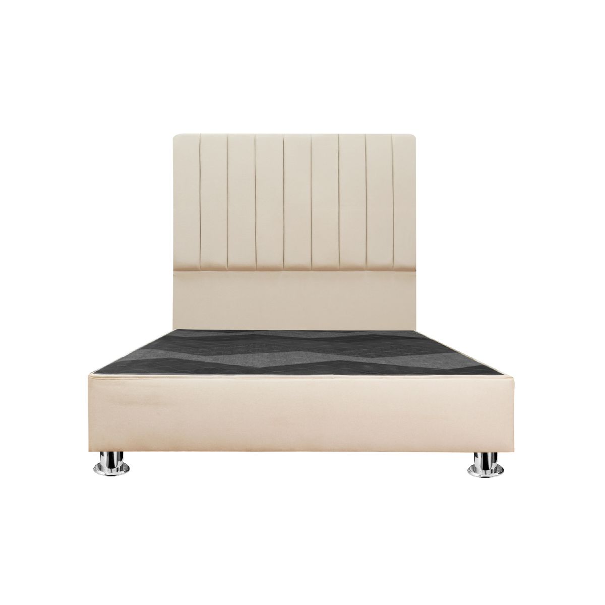 MUEBLES MACRUMO - Cama tapizada Calisia - 2 Plz - Color Beige claro