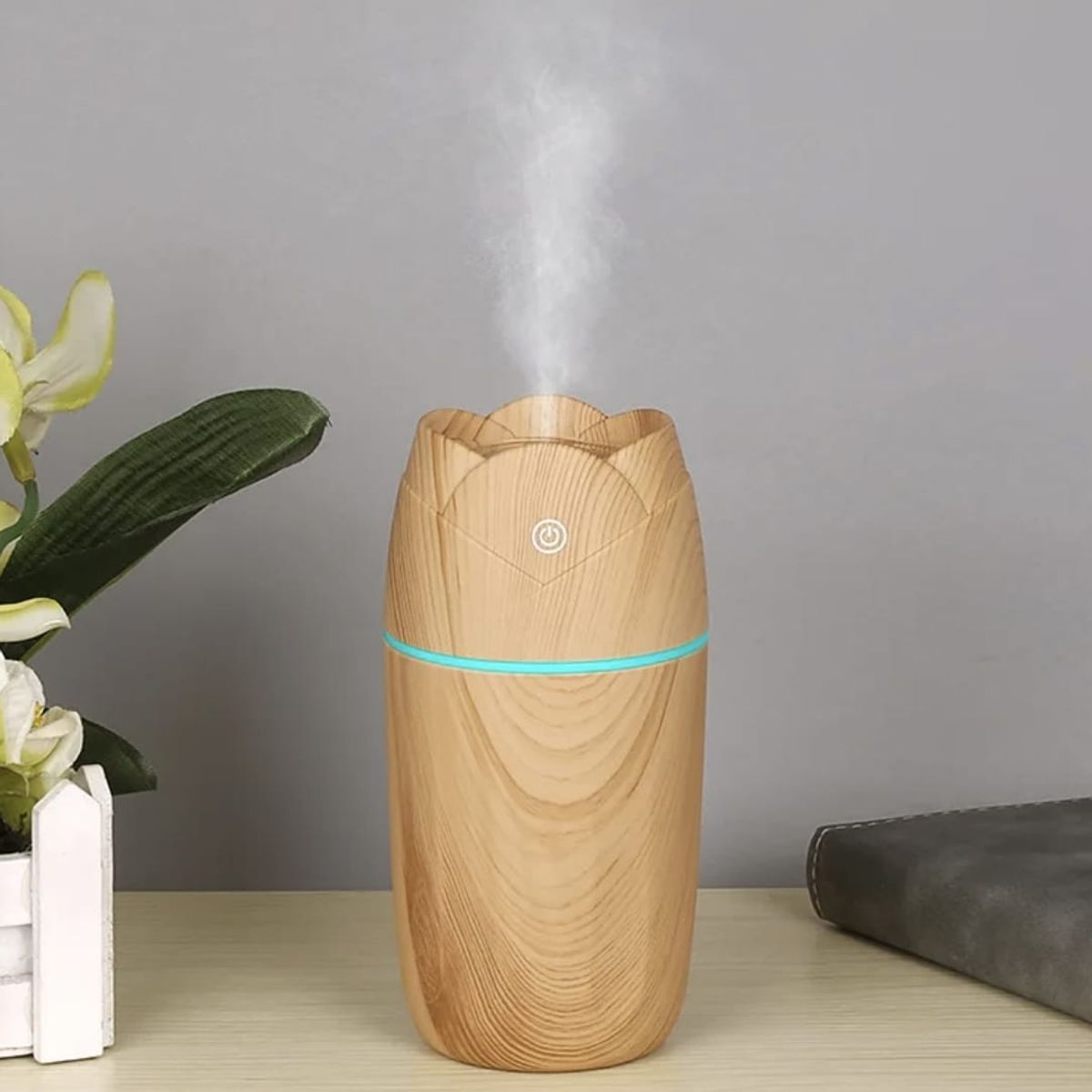 GENERICO - Humidificador Difusor Aromaterapia Compacto Madera Luz LED