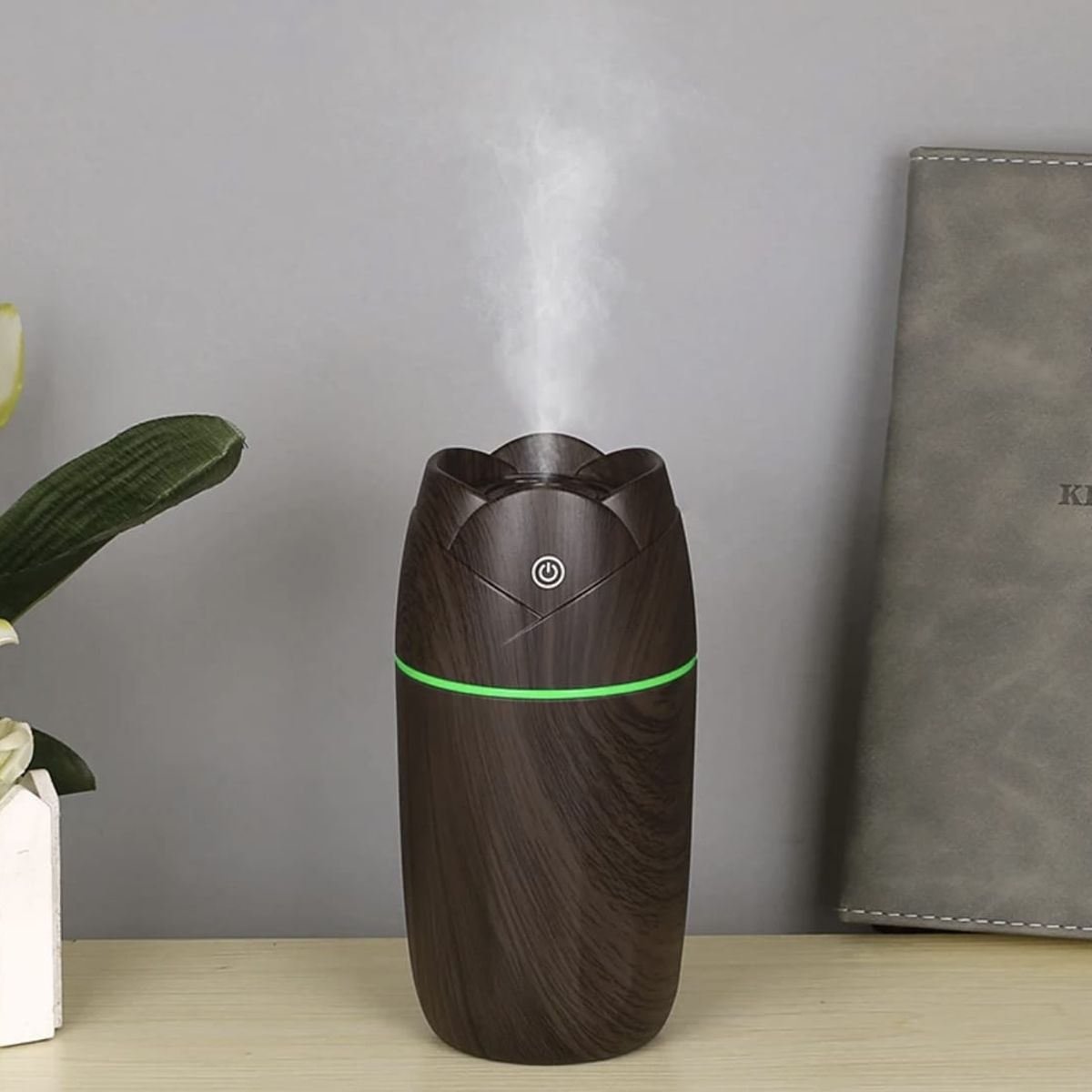 GENERICO - Humidificador Difusor Aromaterapia Compacto Madera Luz LED