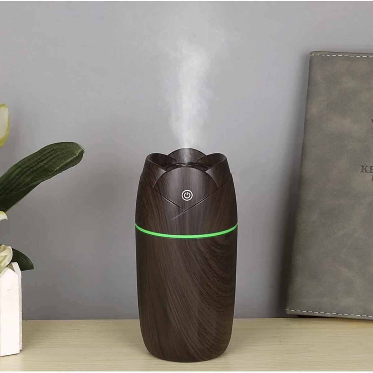 GENERICO - Humidificador Difusor Aromaterapia Compacto Madera Luz LED