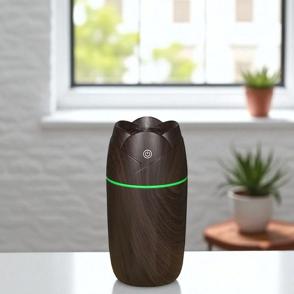 GENERICO - Humidificador Difusor Aromaterapia Compacto Madera Luz LED