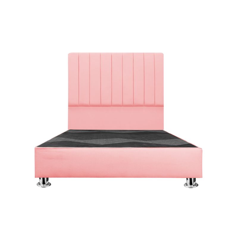 MUEBLES MACRUMO - Cama tapizada Calisia - Queen - Color Rosado