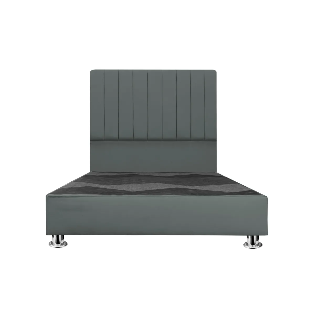 MUEBLES MACRUMO - Cama tapizada Calisia King 2 tarimas Color Gris oscuro