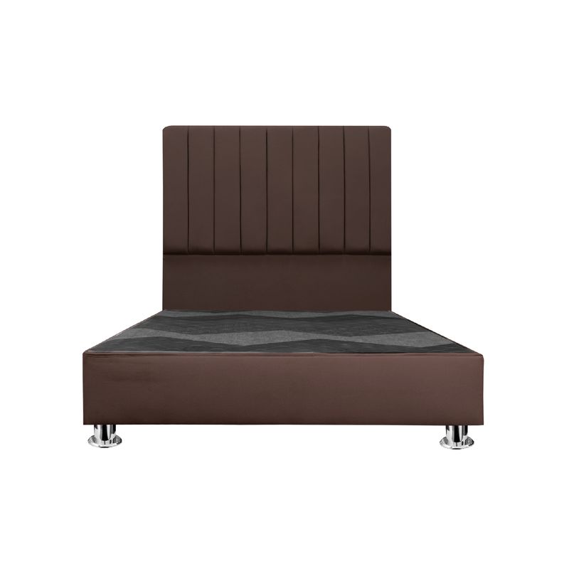 MUEBLES MACRUMO - Cama tapizada Calisia King 2 tarimas Color Marrón