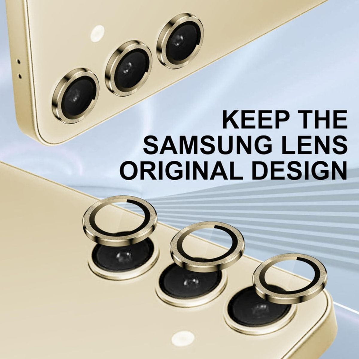 GENERICO - Mica de Camara Individual Para Samsung A15 - Dorado
