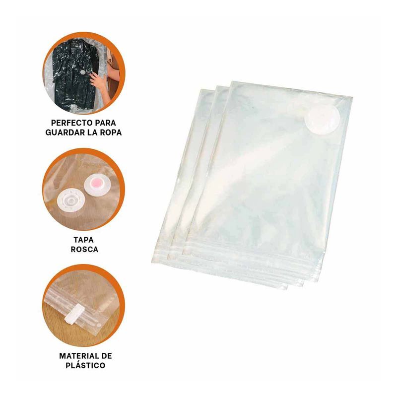 GENERICO - Pack2 Bolsa Transparente para Ropa Y+Banderitas Adhesivas