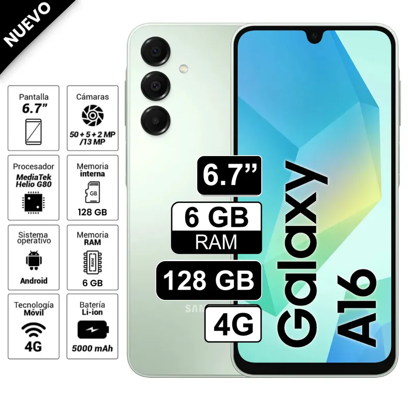 SAMSUNG - Celular Samsung Galaxy A16 4G 6GB+128GB - Verde
