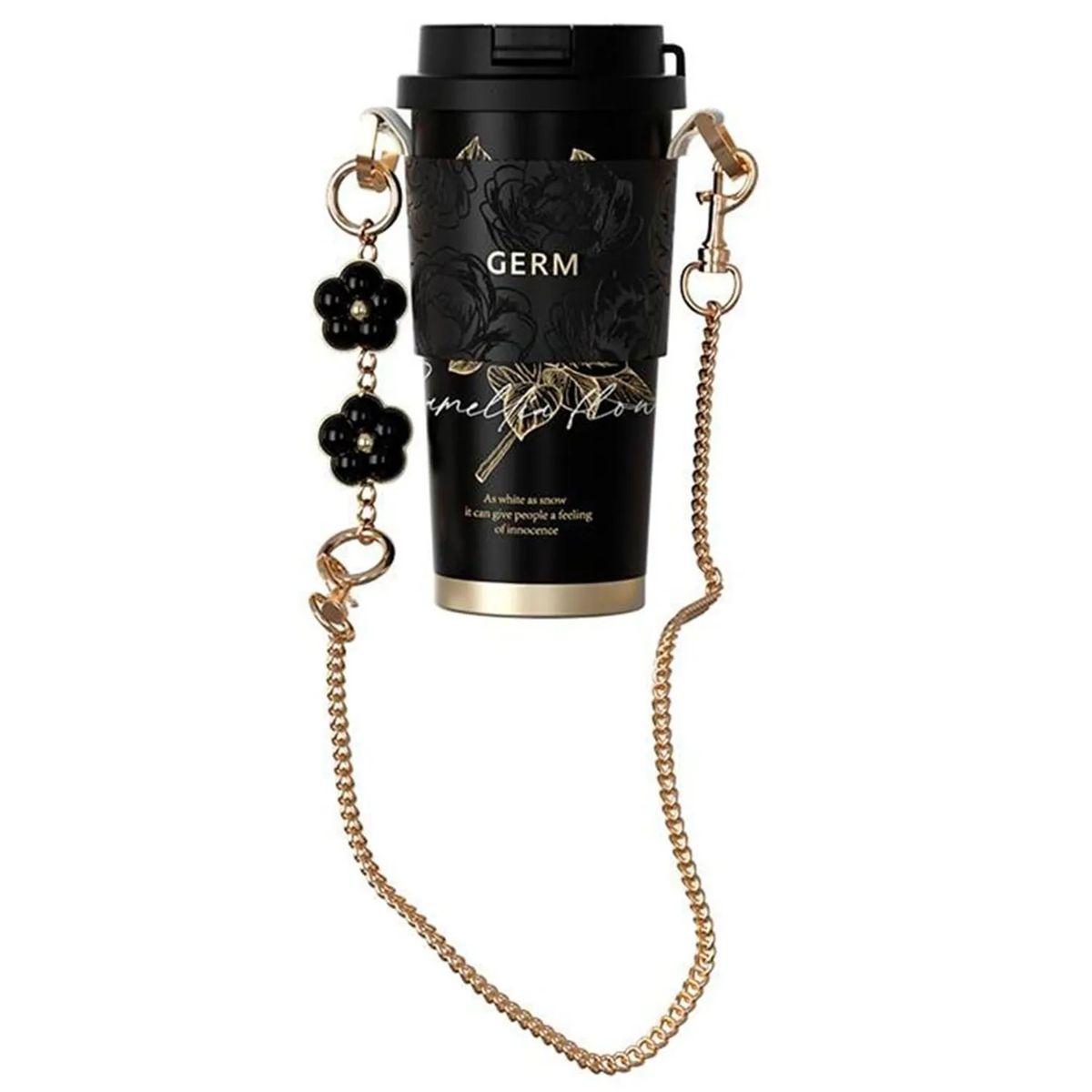 GERM - Vaso térmico Germ Camellia 500 ml Negro‑Dorado Acero premium