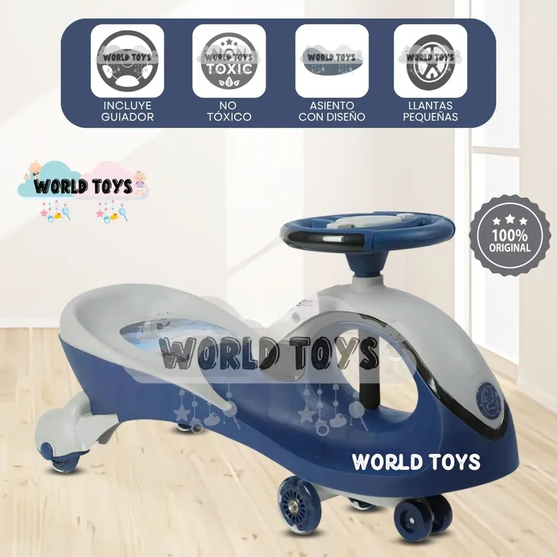 BABY - Correpasillo Twist Car con Luces «WHALL» de Lujo Blue