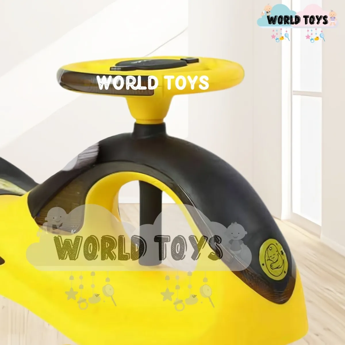 BABY - Correpasillo Twist Car con Luces «WHALL» de Lujo Yellow