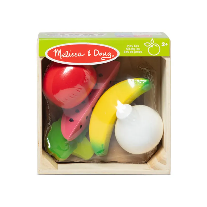 MELISSA & DOUG - Grupo de comida frutas y verduras 5 piezas de madera